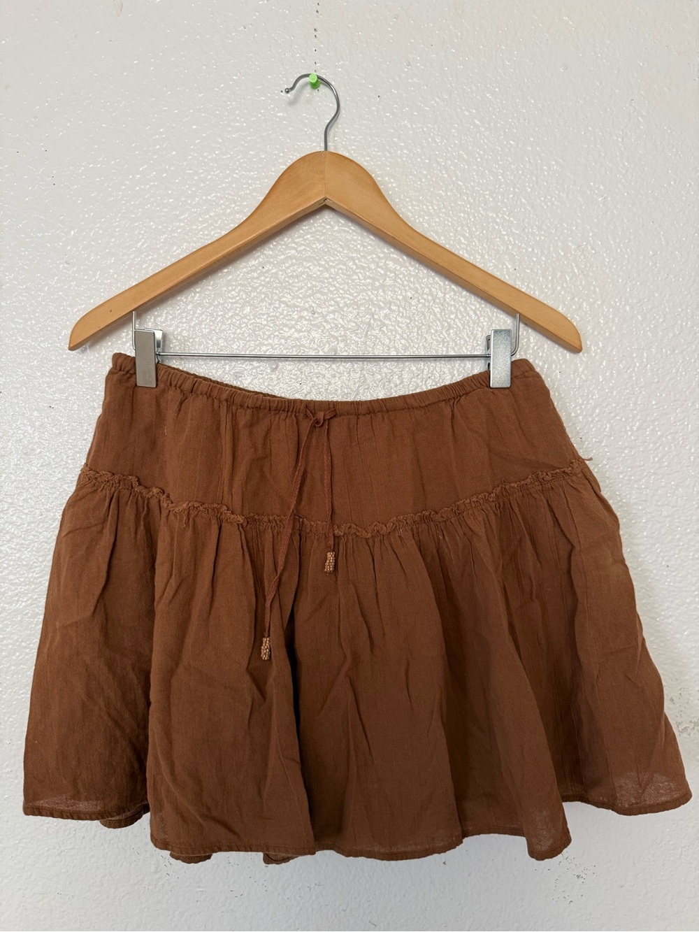 Free People Rust Brown Tiered Cotton Skirt size medium